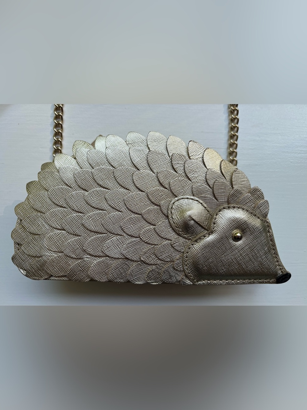 ✨ Rare Kate Spade Gold Hedgehog Clutch